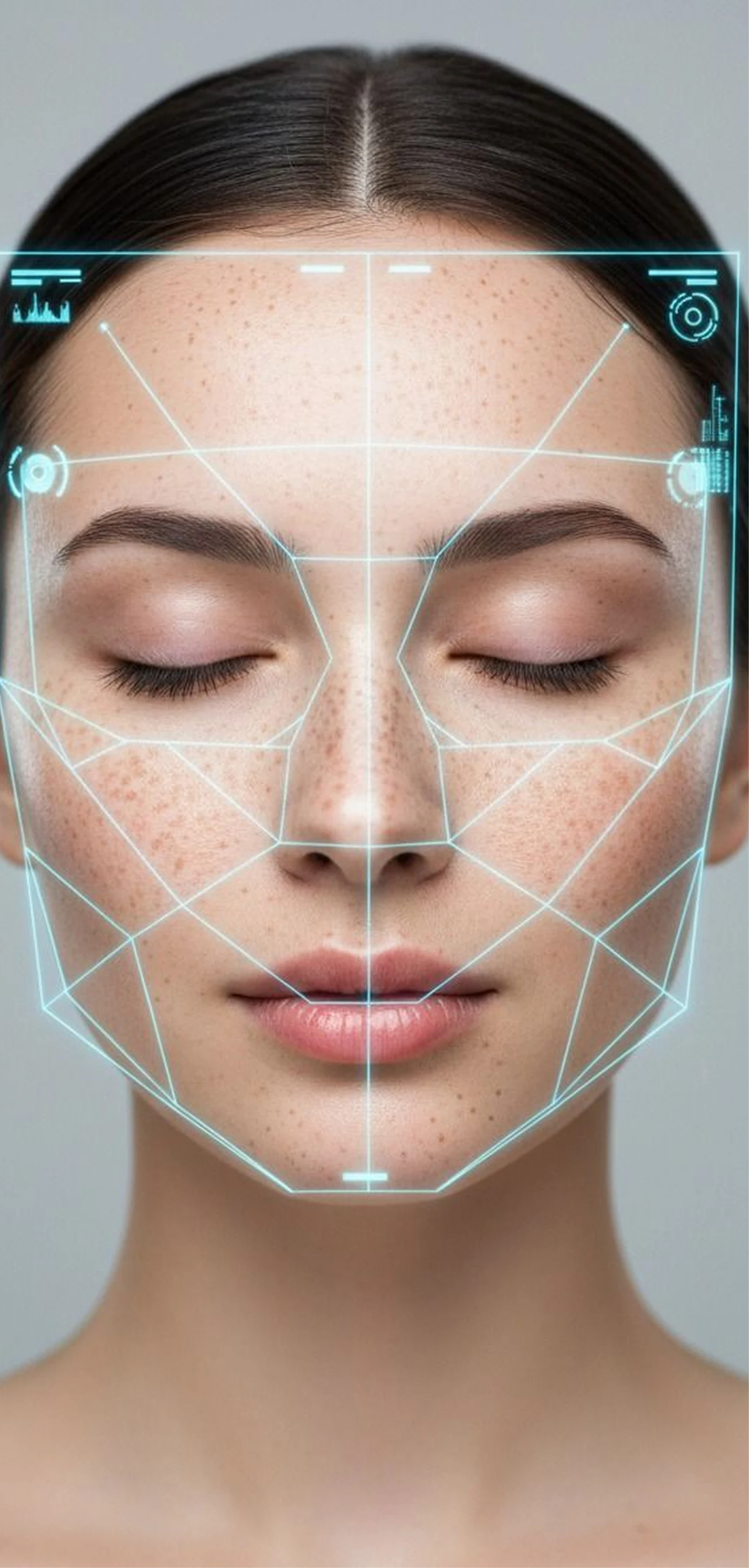 Aperçu du scan du visage dans l’application skincare Mayshka