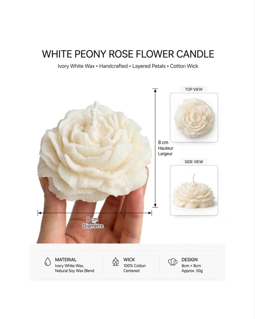 BOUGIE | CANDLE ROSE MARIEE